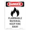 Signmission OSHA Danger Sign, 10" Height, Rigid Plastic, Flammable Material, Portrait, V-1245 OS-DS-P-710-V-1245 - alternate 1